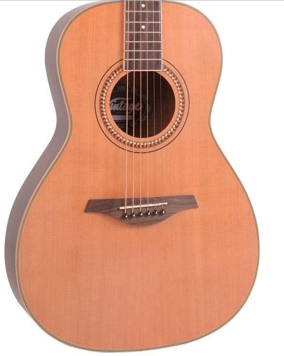 Ultimate In Beginners Guitar Vintage Parlour V880N Series Acoustic Guitar