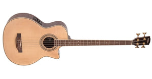 Vintage VCB430 Electro Acoustic Bass Guitar - Satin Mahogany Plus Natural Satin