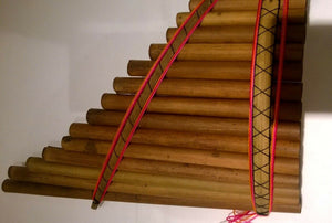 Ultimate Genuine Hand Made Flute  Large 20 Pipes Andean Sisca Curved Pan Pipes