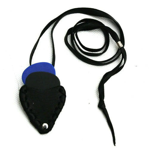 Handmade Leather Case Pouch Pendant for plectrums guitar pick Metal Rock Black