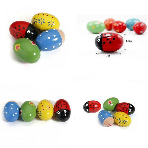 ULTNICE 4pcs Kids Baby Wooden Egg Maracas Shakers Music Percussion Toy...