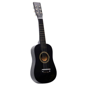 23" Inch Kids Wooden Acoustic Guitar Child Children Guitar Black w/ String Pick