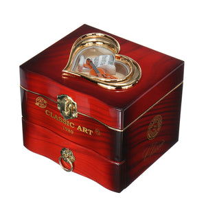 Retro Style Music Box Rotating Ballerina Dancing Girl Jewelry Storage Box+Mirror