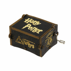 Harry Potter Music Box Black Engraved Wooden Interesting Craft Xmas Gift Kid Toy