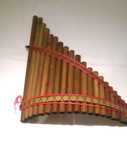 Ultimate Genuine Hand Made Flute  Large 20 Pipes Andean Sisca Curved Pan Pipes