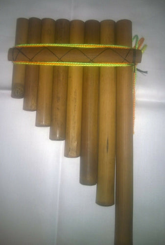 Genuine Hand Made In Ecuador Small 8 Pipes Andean Pan Pipes
