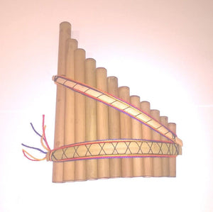 Deluxe Genuine Hand Made 12 Pipes Medium Andean Sisca Curved Pan Pipes -  Flute